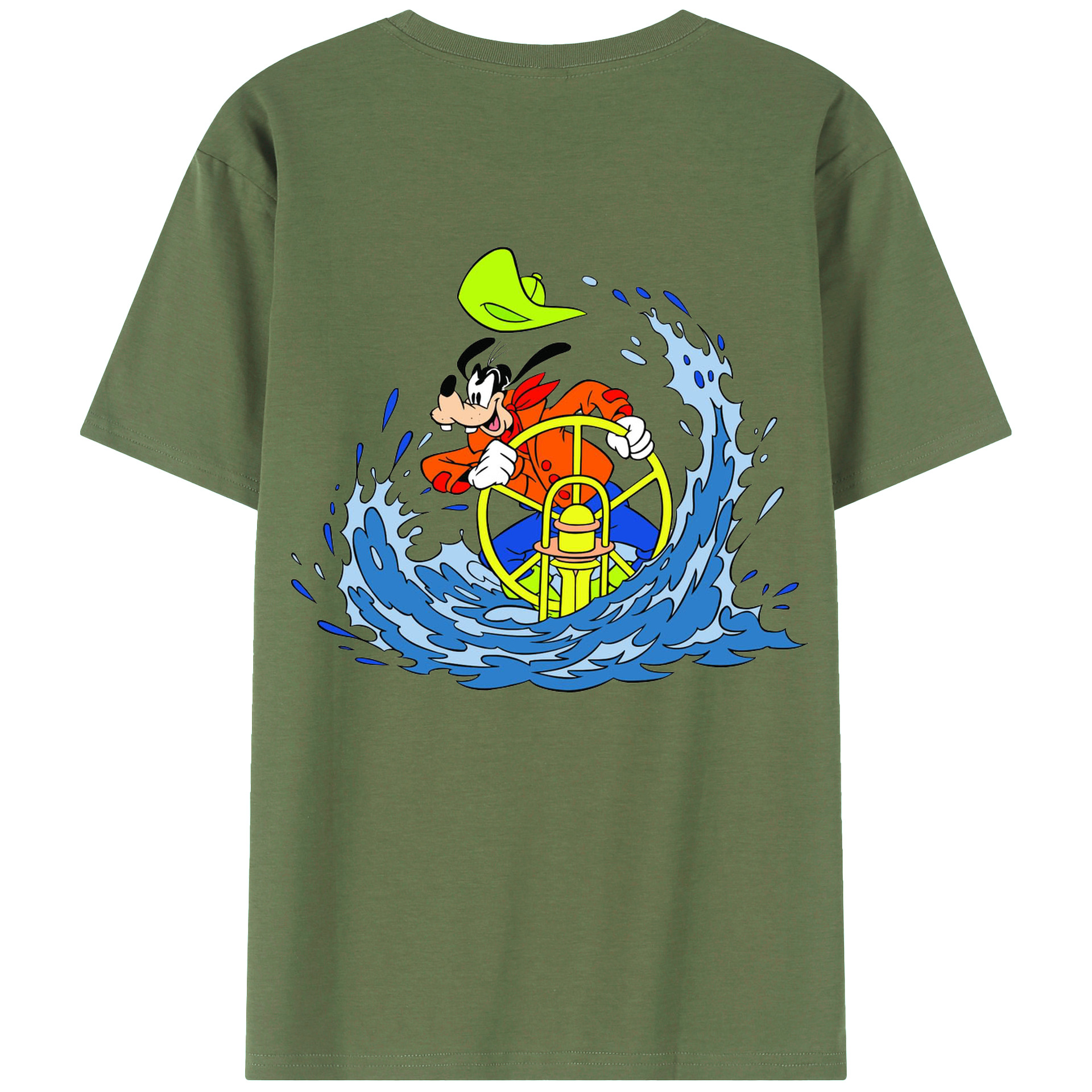 ミッキーマウス Mickey Mouse 綿100％ メンズ半袖Tシャツ（バックプリント） 通気性